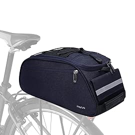 MOSISO Bike Rack Bag, Waterproof Bicycle Trunk Pannier Rear Seat Pouch Cycling Bike Carrier Backseat Storage Luggage Saddle Shoulder Bag, Navy Blue