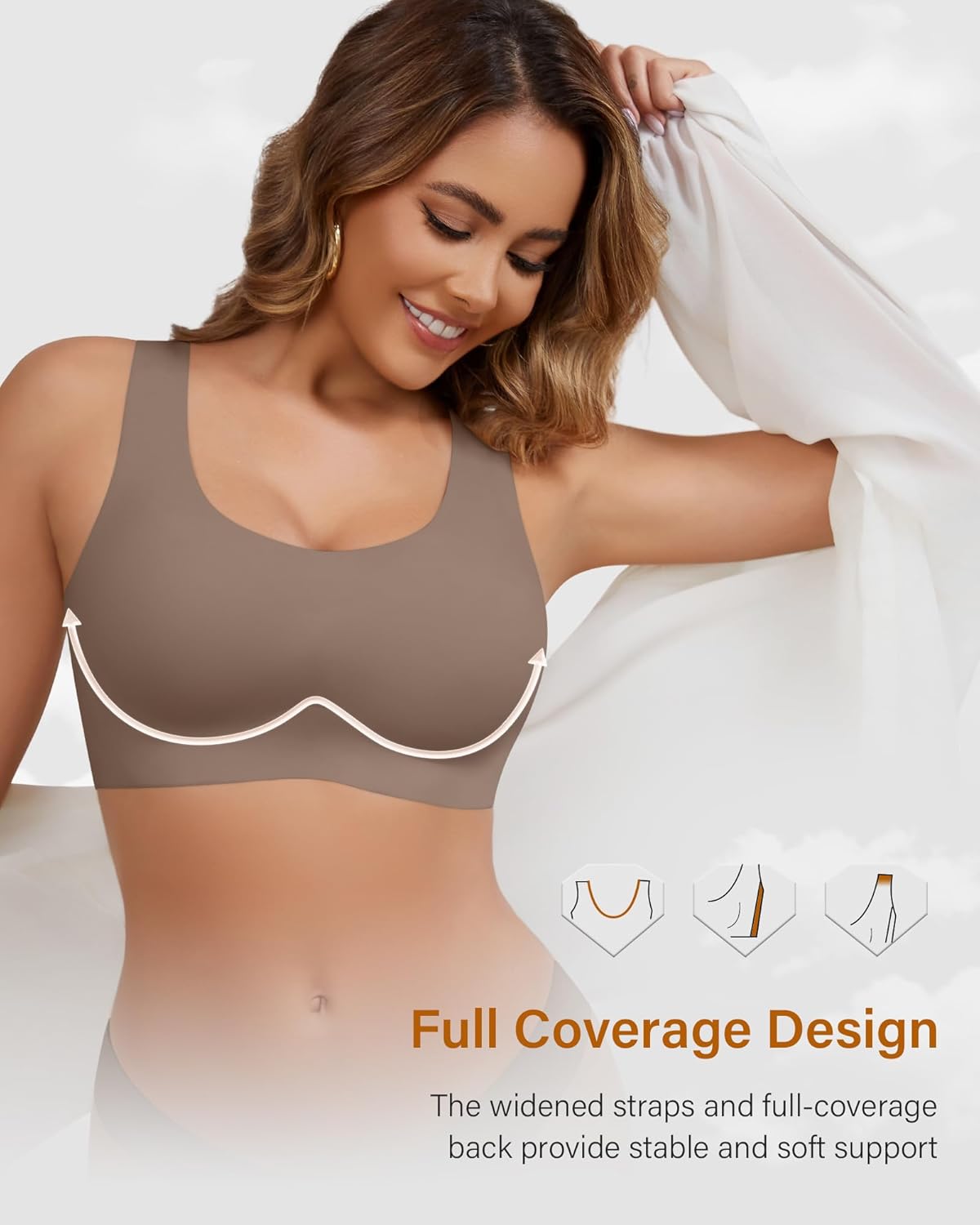 Wireless Bras for Women No Underwire Seamless Full Coverage T-Shirt Pullover Sleep Bra Comfort Lounge Bralette - Image 4
