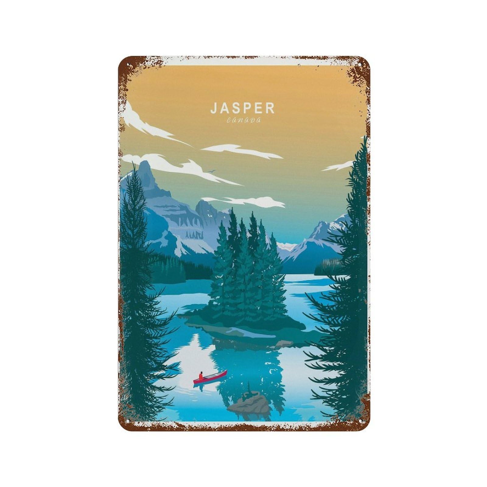 xiaoxiaoshen Jasper National Park Travel Canada Parks Postcard, Personalized (3) Wall Decor Art Metal Tin Poster Modern Home Decor Art Home Bar Shop Decorations Vintage Sign 30x20cm