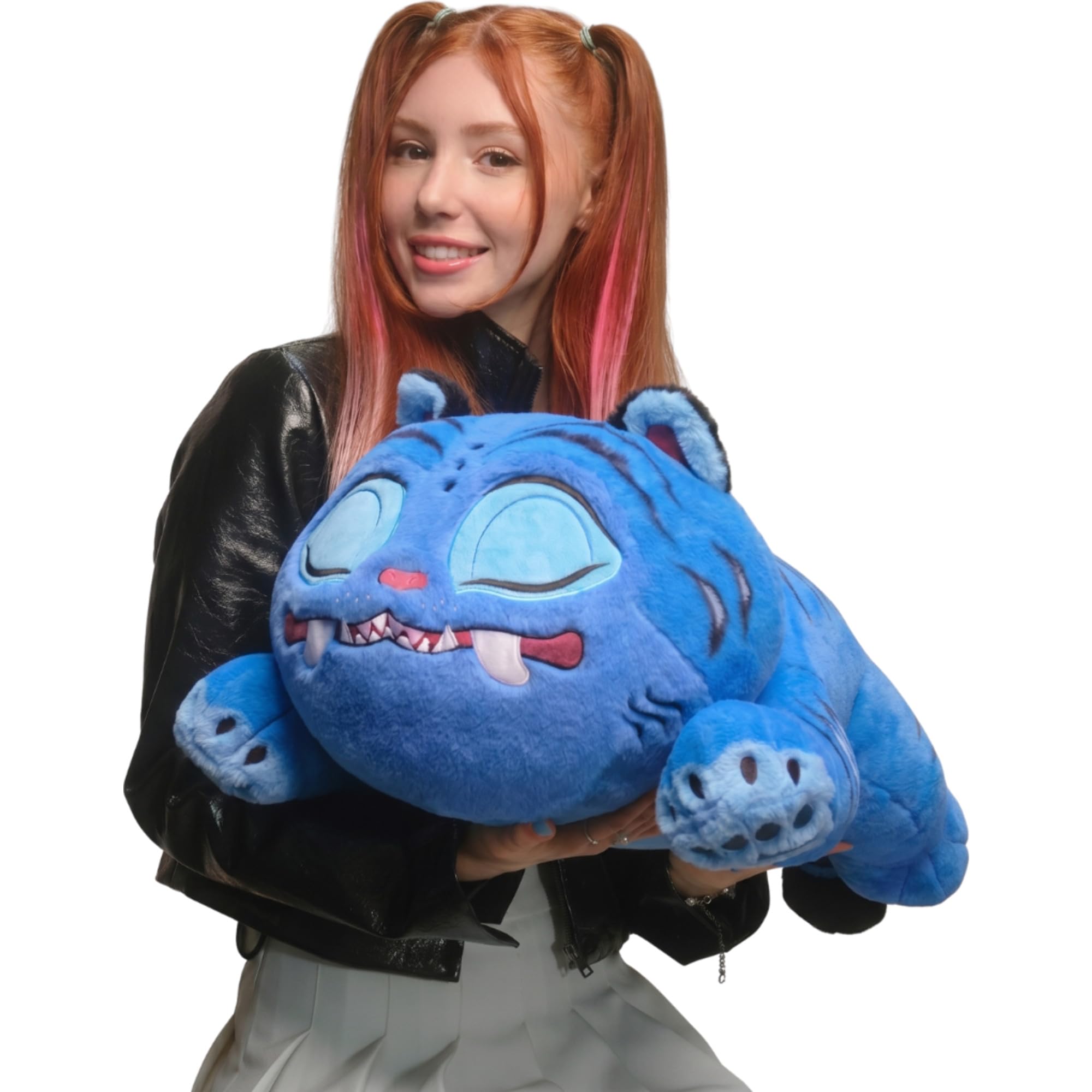 Kpop Demon Hunters 18-inch Sleeping Derpy Tiger - Ultra-Soft Collectible Movie Character - Hug-Ready Pillow Plush for Fans & Collectors - Ages 6+
