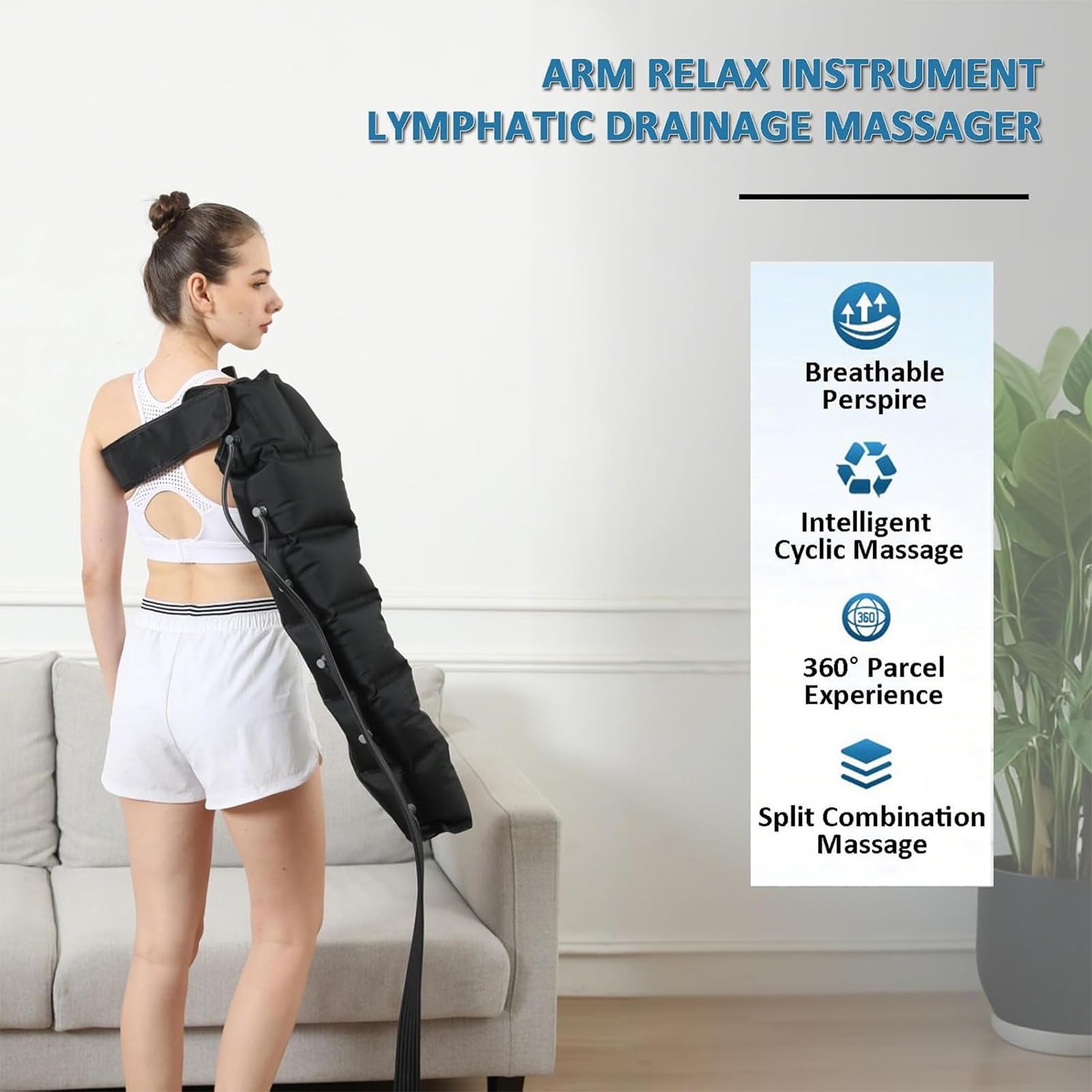 Botas Presoterapia y Masajeador Profesional, 6 Cámaras, Presión Ajustable 0-240 Mmhg, Tiempo 0-30 Minutos, Promueve Circulación, Ideal Personas Piernas Hinchadas, Uso Casa, Relajación Total