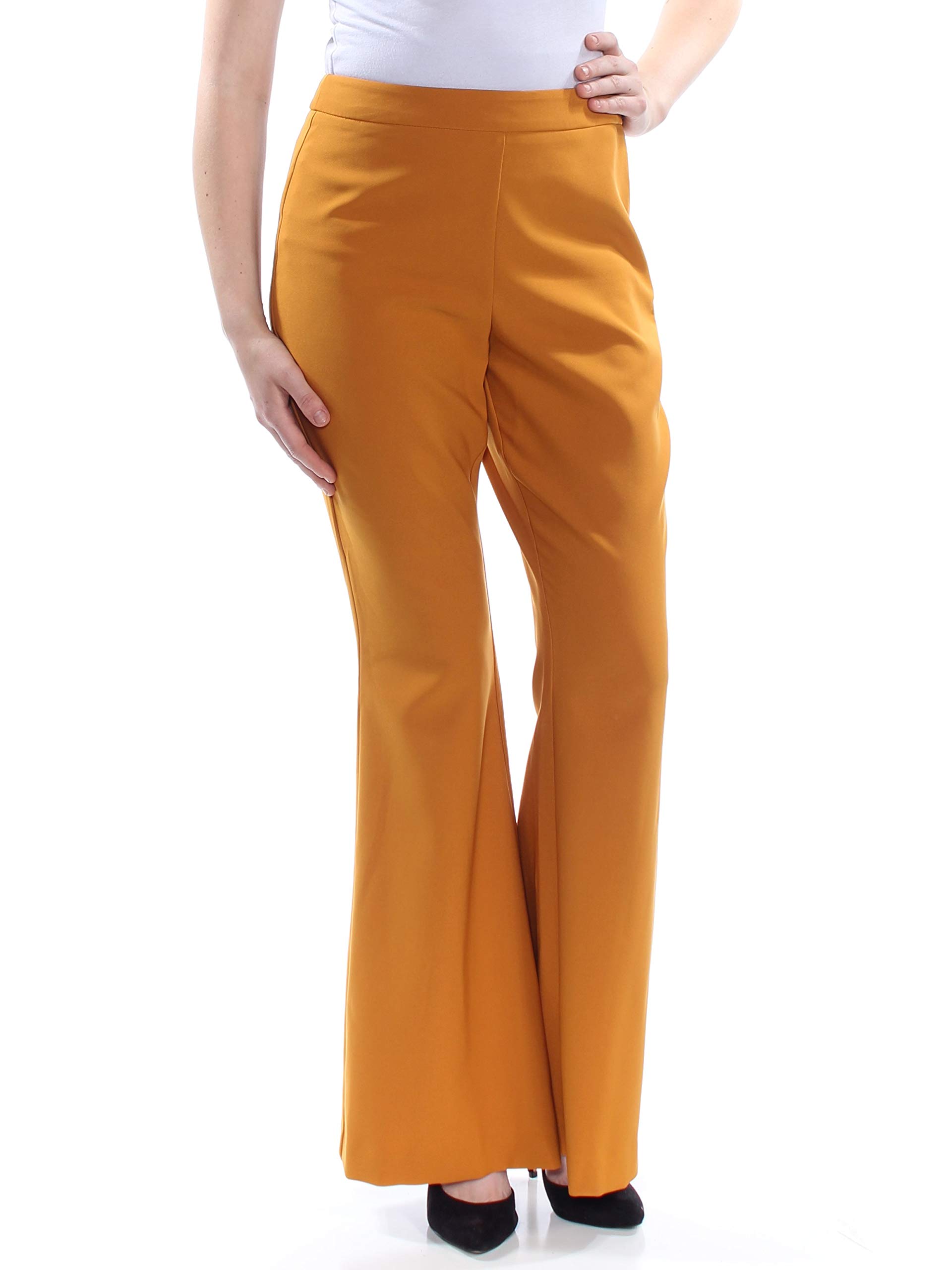INC Womens Wide Leg Mid Rise Pants Yellow 8
