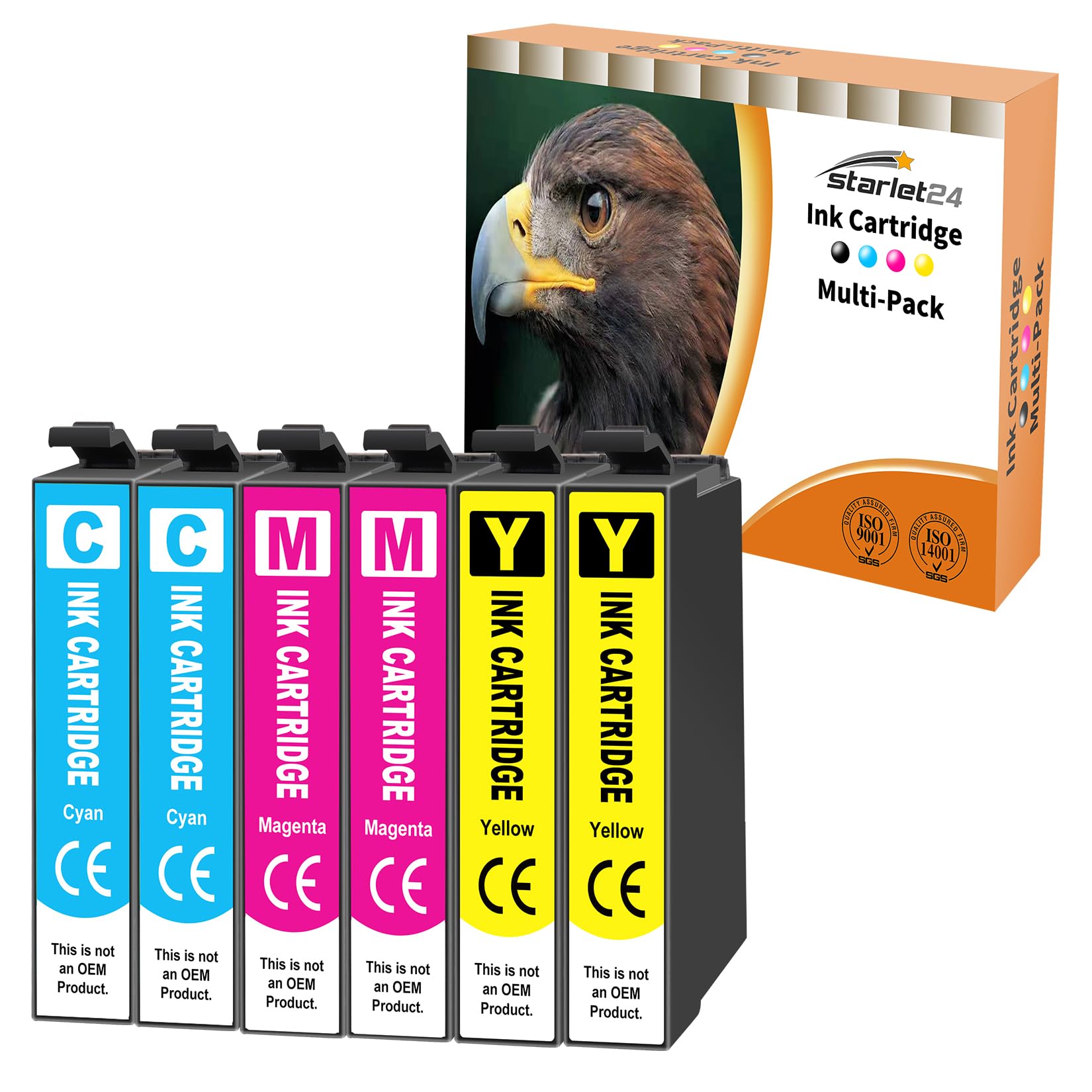 Starlet24 6x cartucce 604XL compatibili con Epson 604 XL colore per Expression Home XP-2200 XP-2205 XP-3200 XP-3205 XP-4200 XP-4205 Workforce WF2910DWF WF2930DWF WF2935DWF WF2950DWF