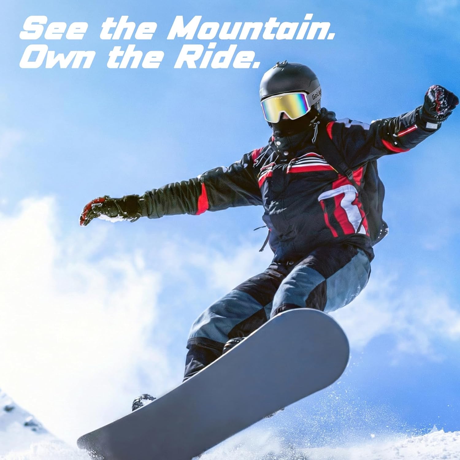 GoLight OTG Ski Goggles – Hassle-Free Snow Goggles with Cylindrical REVO Lens, Anti-Fog Double Lens, UV400 & Comfortable Fit