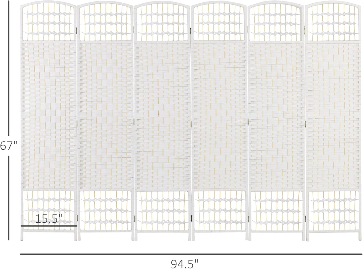 Diagram showing the dimensions of the HOMCOM 6 Panel Room Divider