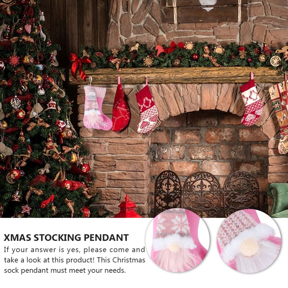 NUOBESTY 2 Piezas Calcetines Navideños Relleno De Calcetín Navideño Adornos Decoración De Calcetín De Santa Medias Navideñas Calcetín Decorativo De Navidad Tela No Tejida Gigante