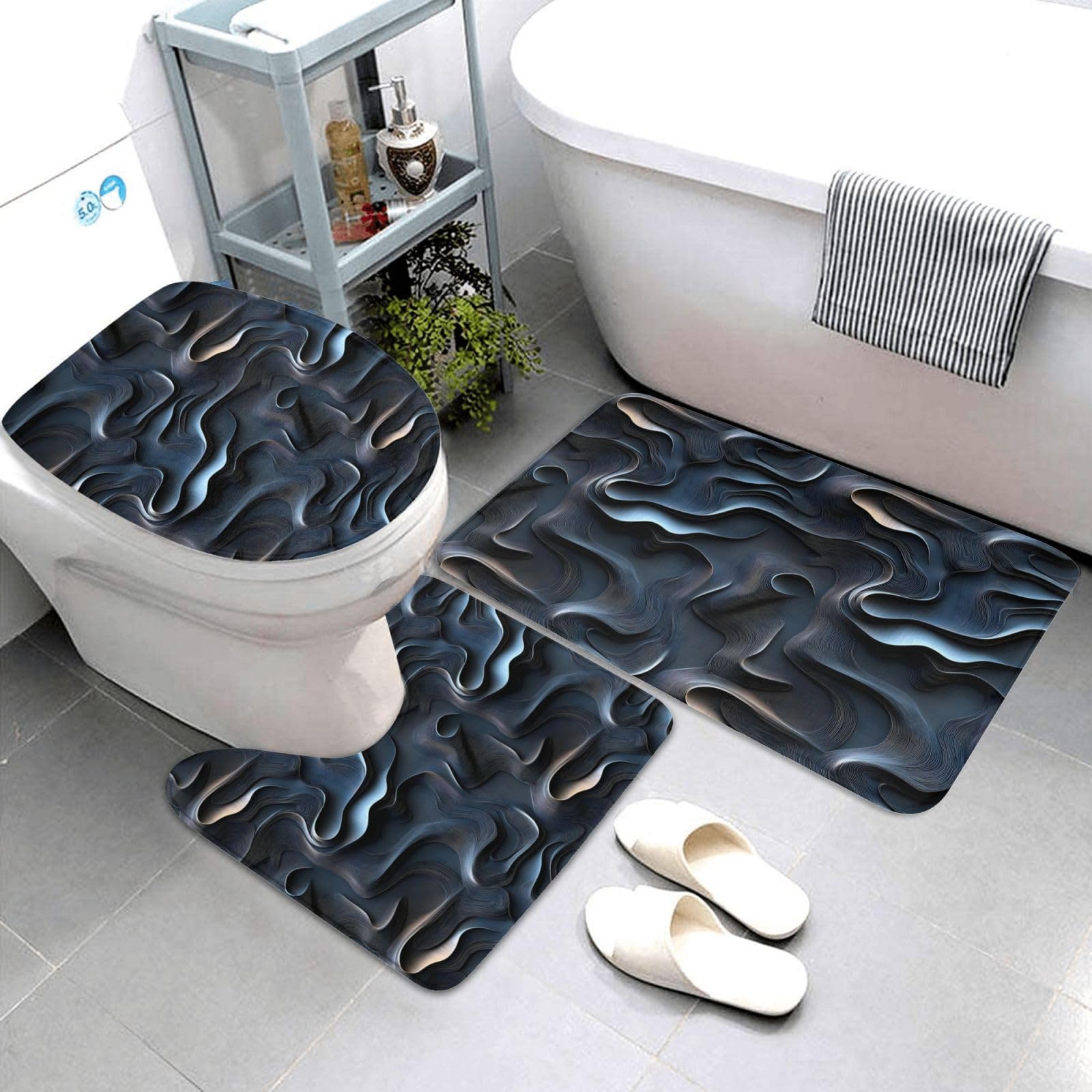 Tapis de salle de bain lavable pour éviter les glissades sur sol humide