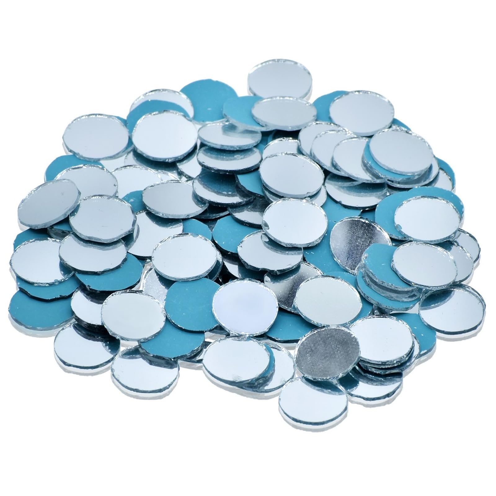 Chiku’s 200 Pieces Round Shape Mirror kit for Craft Size:10 mm for lippan Art, Jewellery Work, Sewing, Other Craft Work Gives Extra Pieces Mirror if Any Damage.