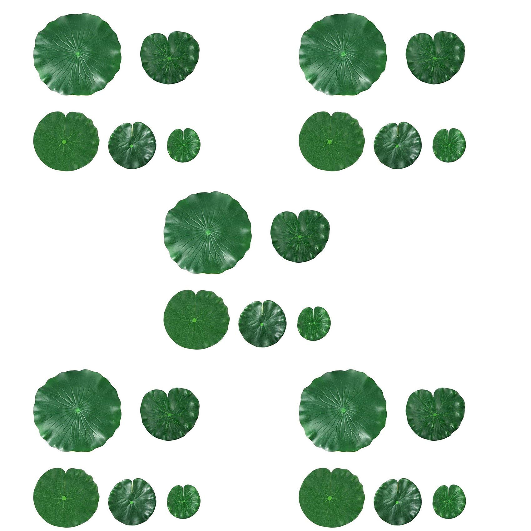 Vjsujehgy 50 Pieces 5 Kinds Artificial Floating Foam Leaves Lily Pads Artificial Foliage Pond Decor for Pool Aquarium Decor