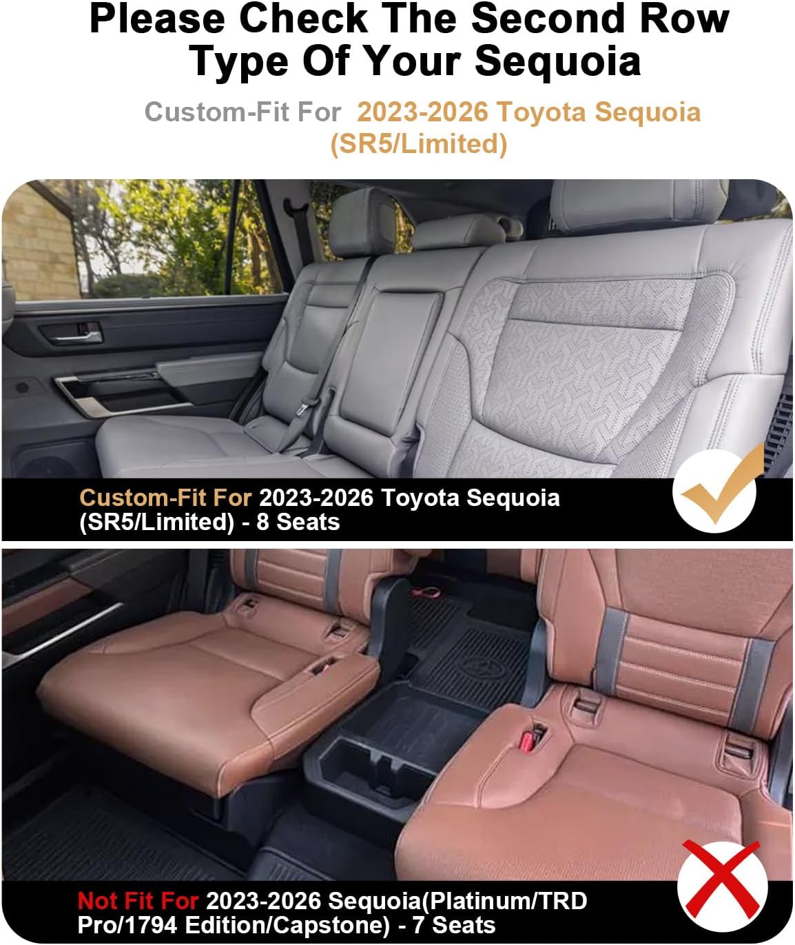 2026 Sequoia Cup Holder Set - for 2023-2026 Toyota Sequoia Cup Holder Inserts - 5 Pcs TPE Cup Holders Set for 2023-2026 Sequoia(SR/Limited) Accessories - 8 Seat Only