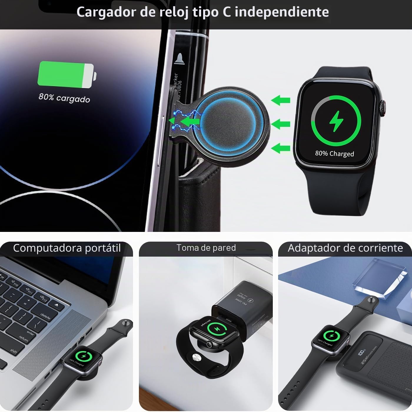 GORESE Estación de carga inductiva, cargador inalámbrico 3 en 1 con organizador de escritorio, soporte de pared de 30 W, cargador inalámbrico compatible con iPhone 15/14/13/12/11/Pro/Max/XS iWatch