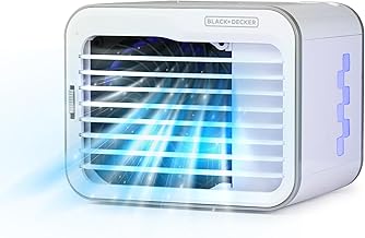 BLACK+DECKER Desktop Air Cooler, Personal Portable Fan with 3-Speeds, Evaporative Air Cooler with 0.5L Water Tank, Air Coo...