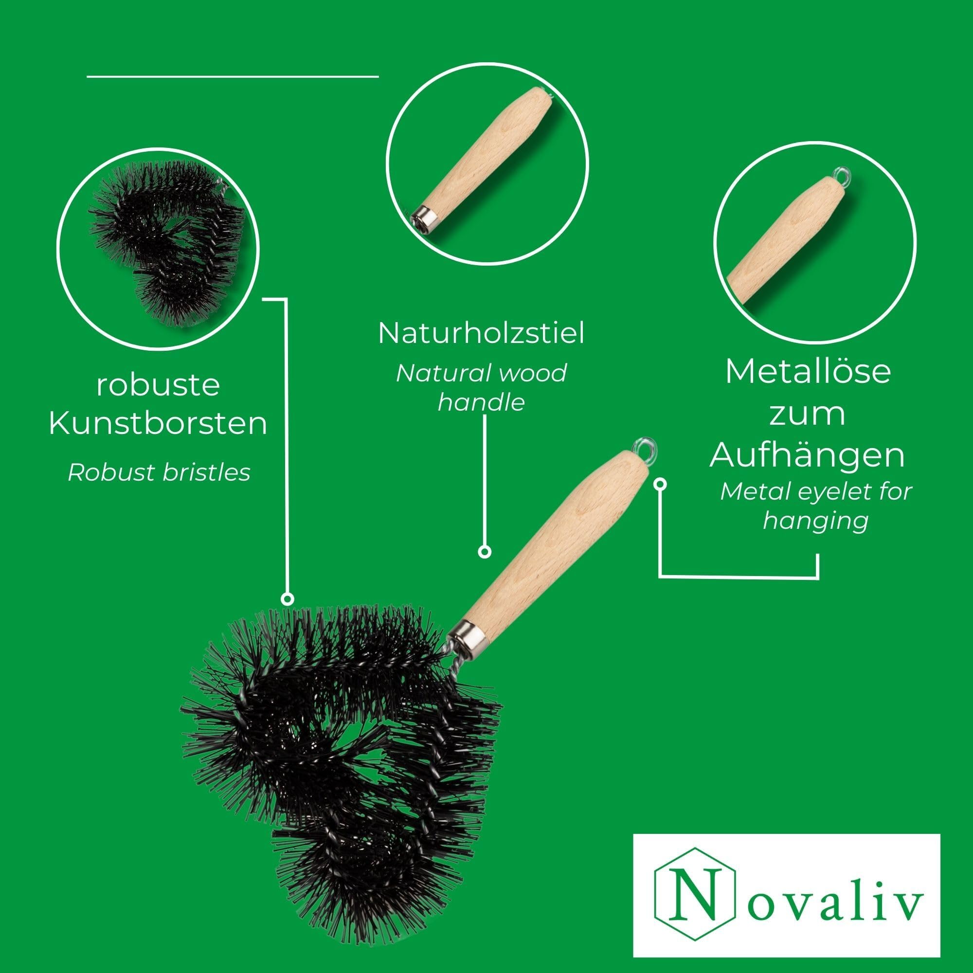 Novatool Novaliv Lot de 2 brosses de nettoyage pour tondeuse à gazon, 25 cm, pour tondeuse à gazon électrique, tondeuse autoportée, tondeuse autoportée, balayette et taille-haie