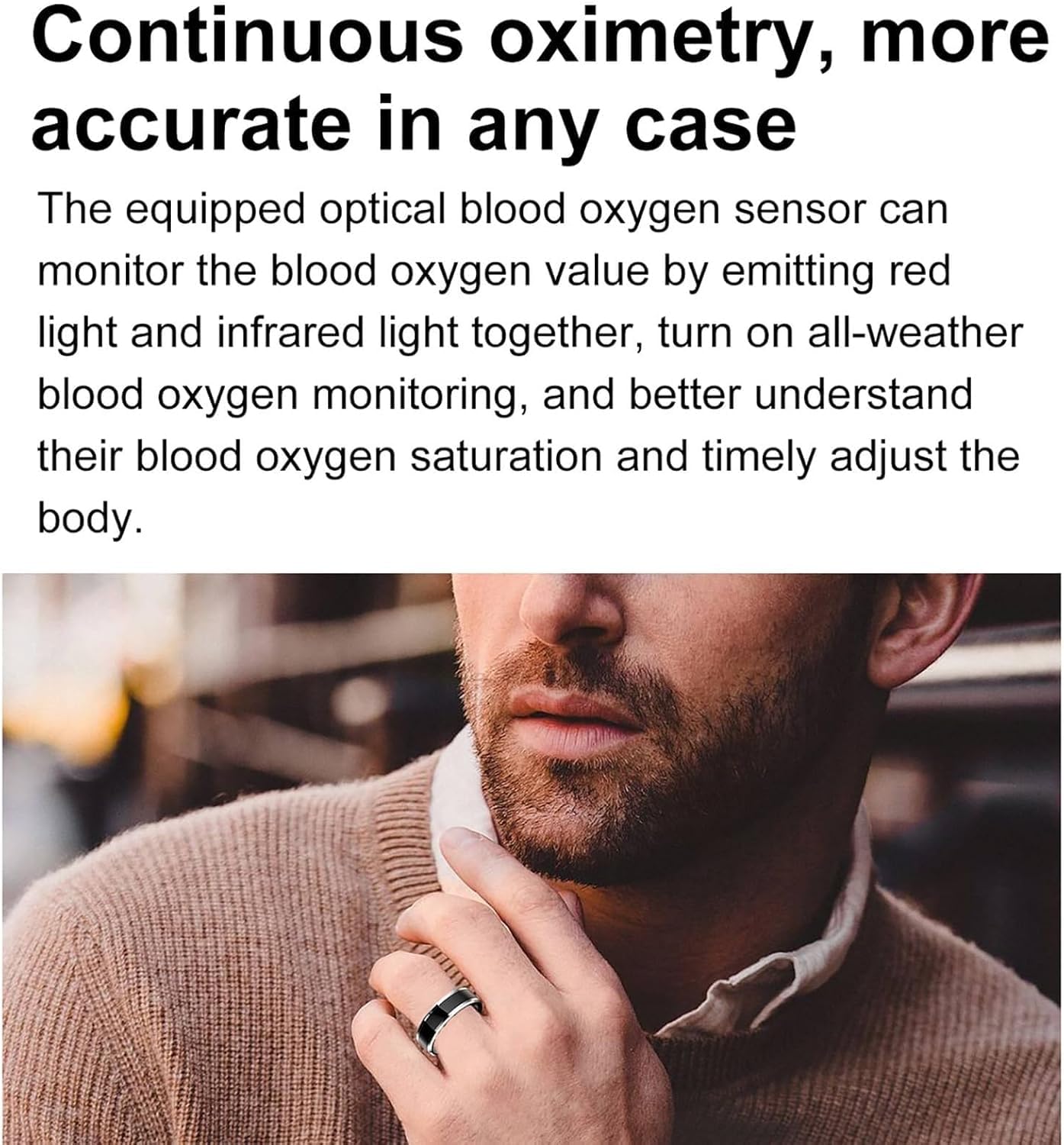 Health Fitness Smart Ring, Finger Wear Tracker, Wodoodporny Health Tracker Tętno Śpiący Krokomierz Dla Androida Ios, Monitor Aktywności Bluetooth Poręczny Dla Mężczyzn I Kobiet, 8