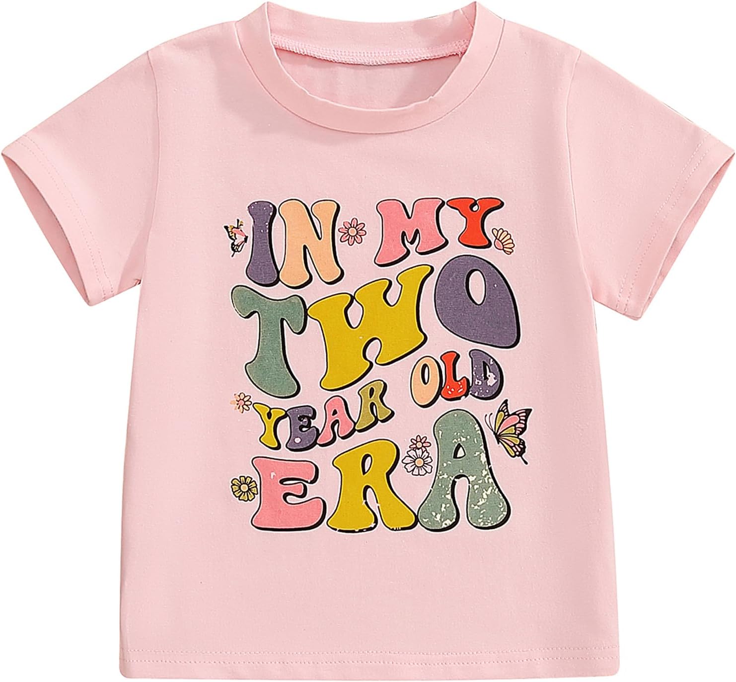 Kids Toddler Baby Girls Birthday T-Shirt in My ONE/Two/Three/Four/Five/SIX Year Old Era Retro Groovy Top