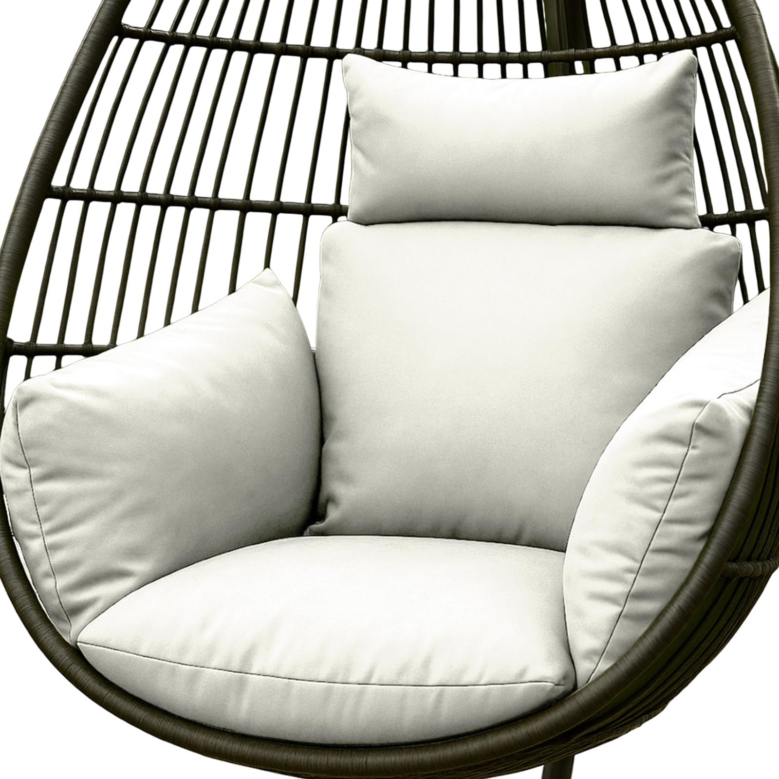 HOMESCAPES Coussin imperméable pour Fauteuil Suspendu extérieur, Coussin de Rechange pour Fauteuil œuf - pour terrasse, Jardin et Balcon - Beige