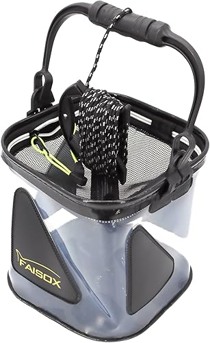 Miniatura 2 de Minnow Bucket - Depósito transparente para pesca de 7L/10L/12L, contenedor transparente para pesca con tapas de red