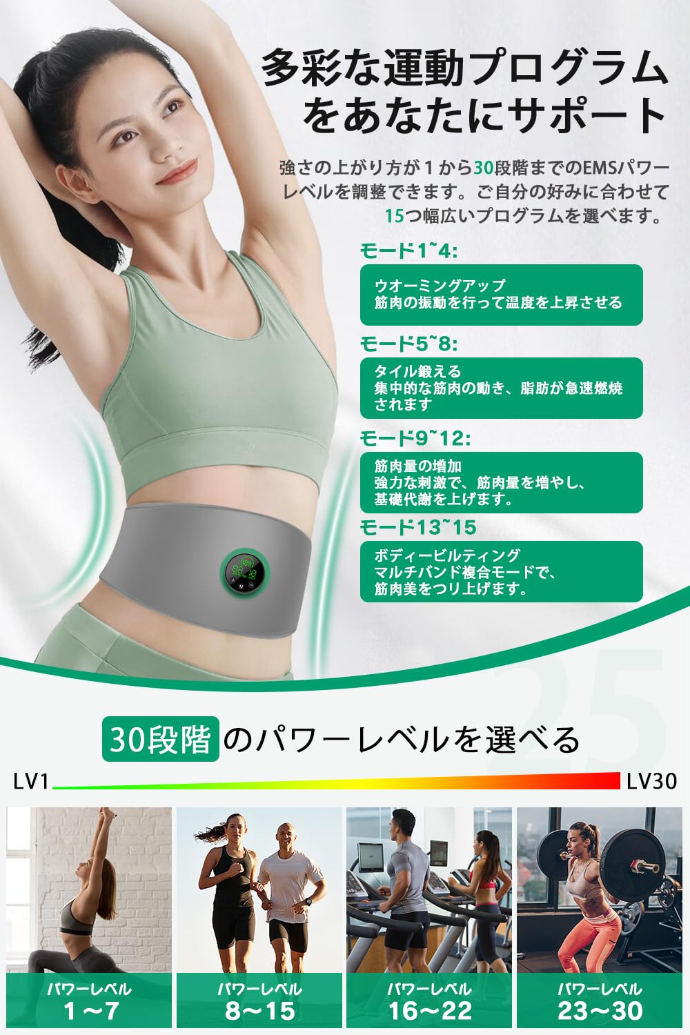 Amazon.co.jp: EMS腹筋ベルト 筋トレ トレーニングマシーン 男女兼用