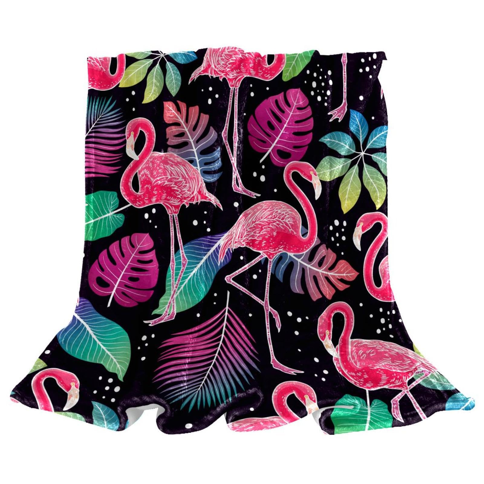 Plaid polaire flamant tropical doux et thermorégulateur pour fauteuil