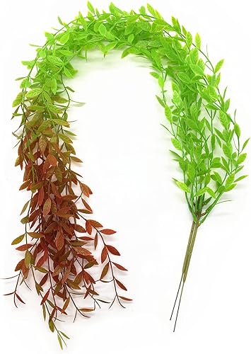 Miniatura 6 de PASYOU Vines colgantes artificiales, simulación falsa vegetación de sauce llorando hojas verdes vid para boda, fiesta, interior, exterior, hogar,