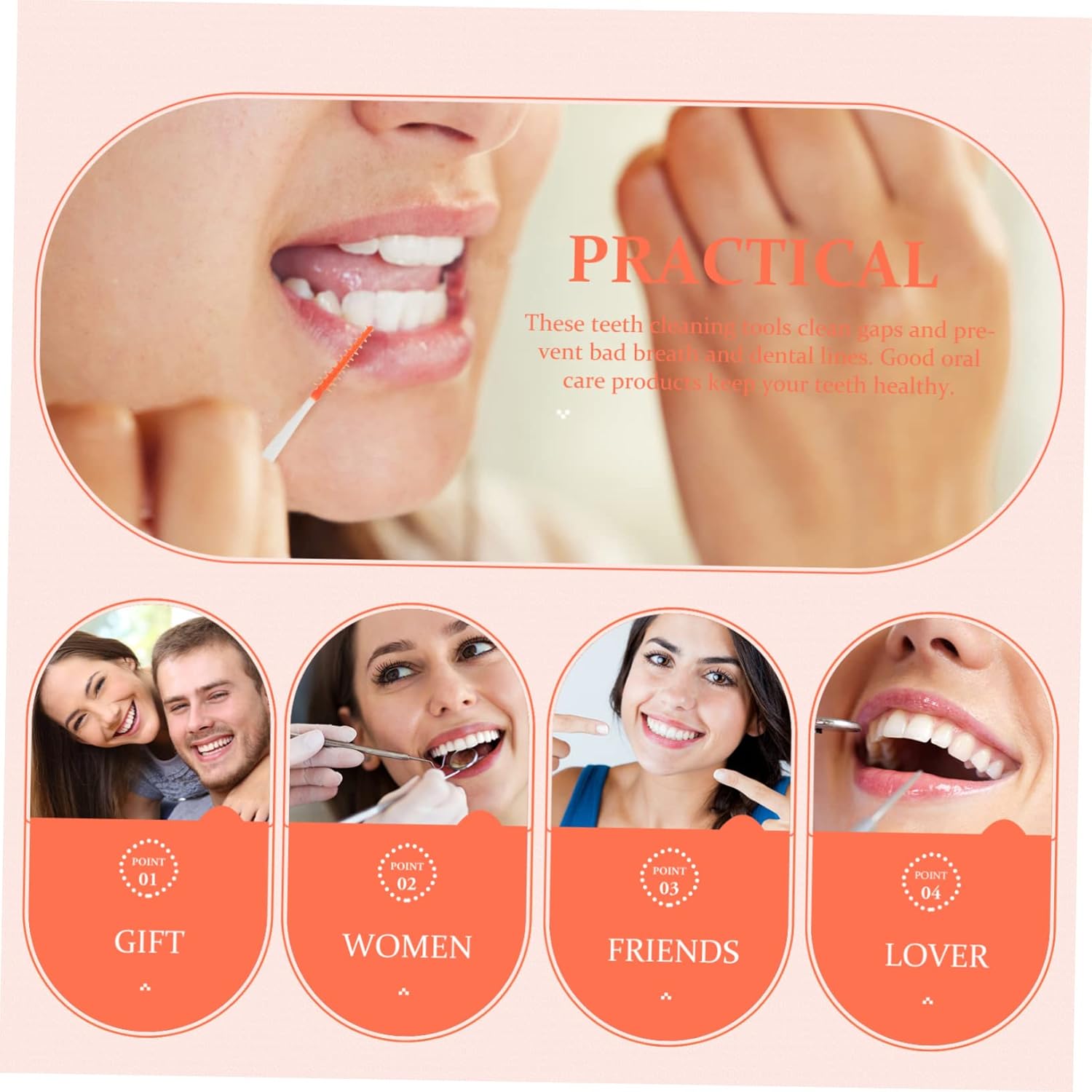 FOMIYES 400pcs Cleaning Tools Brush Between Teeth Brush Cleaners Floss Picks Dispenser Portable Oral Care Supply
