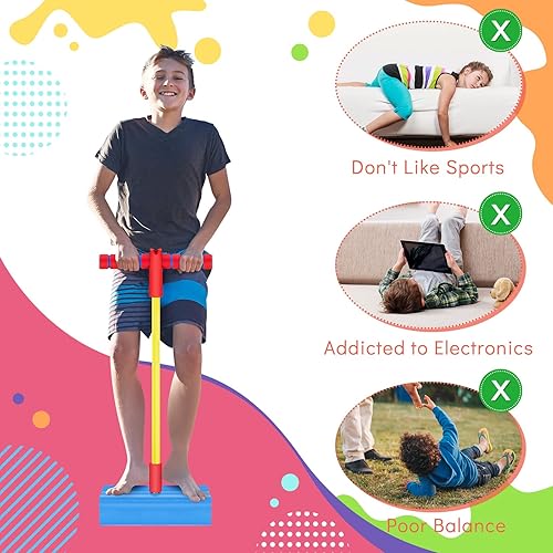 Miniatura 4 de Deekin 5 piezas de espuma Pogo Jumper Stick Pogo Toy San Valentín regalo de espuma Bungee Jumper a granel hace sonidos chirriantes para adolescentes