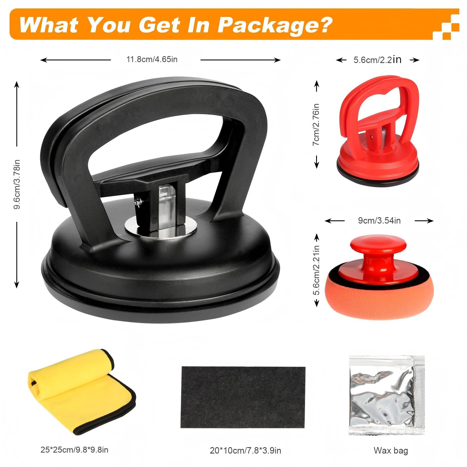 Dent Puller, Car Dent Puller 3 Pack, Suction Cup Dent Removal Kit for Paintless Dent Repair - Auto Body Repair Tool for Dents, Doors, Objects Moving — view 7