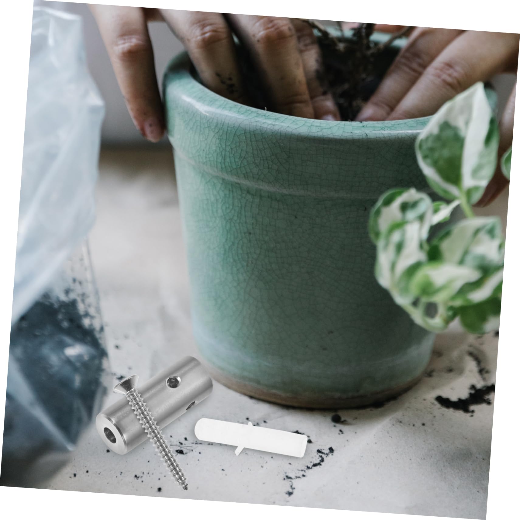 BCOATH Stainless Steel Cross Wire Rope Clip Bolt Cord Ends Clamps for Plant Accessories Green Wall Climbing Accessory Easy to Install