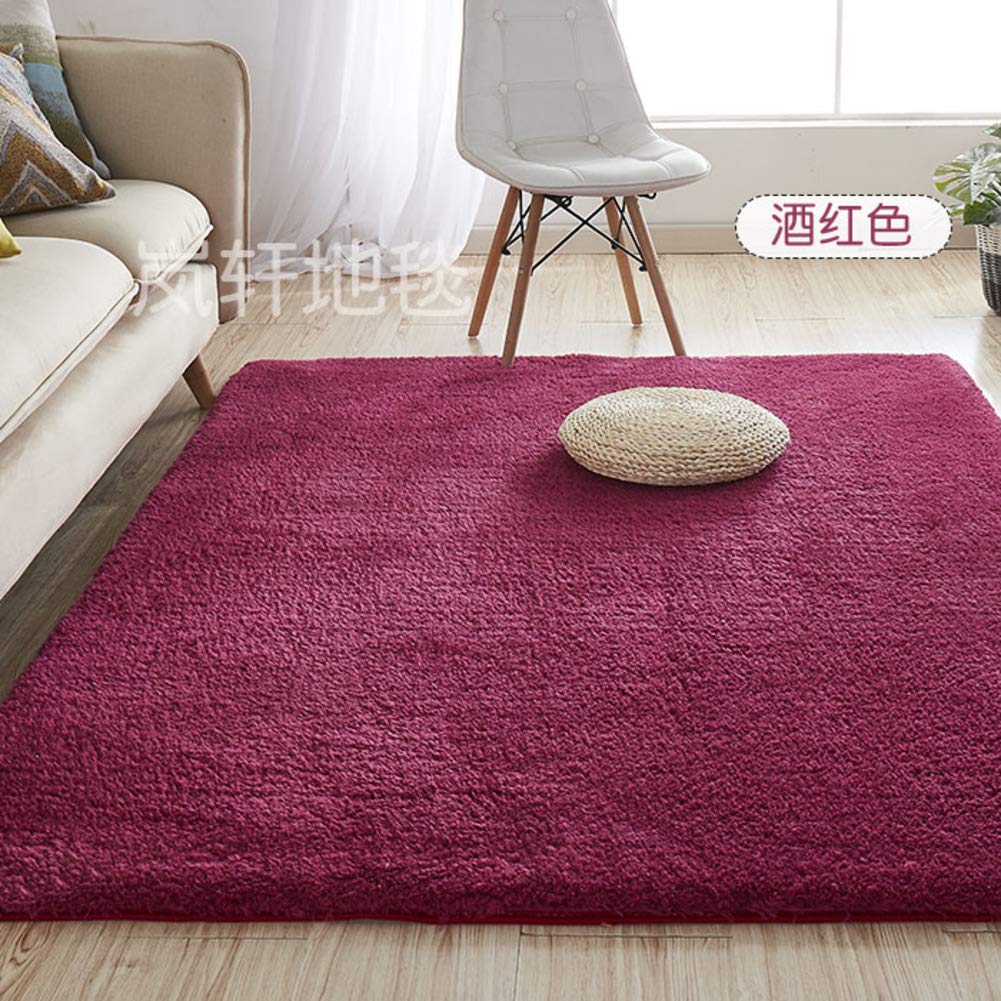 VBGHB Plush Shaggy Rug,Soft Area Rug Floor Mat Carpet,Fluffy Nursery Rug Fluffy Rug,False Sheepskin Rugs Shag Rug for Bedroom Living Room -red Wine 60x160cm(24x63inch)
