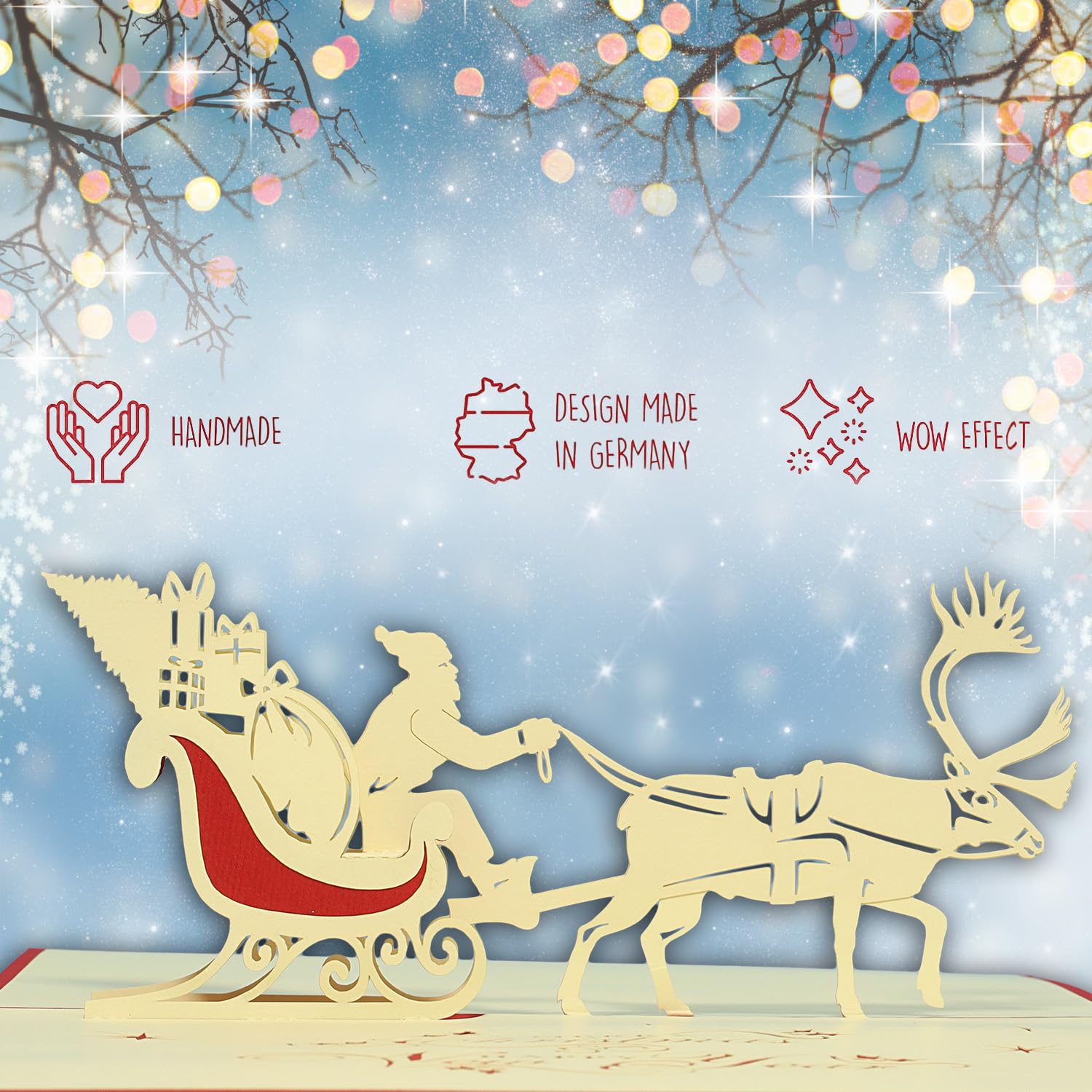 Carte Pop-up 3D LINPopUp Noël - Flocon De Neige Avec Cœur, Modèle LIN17082 N442, Musicale - 7