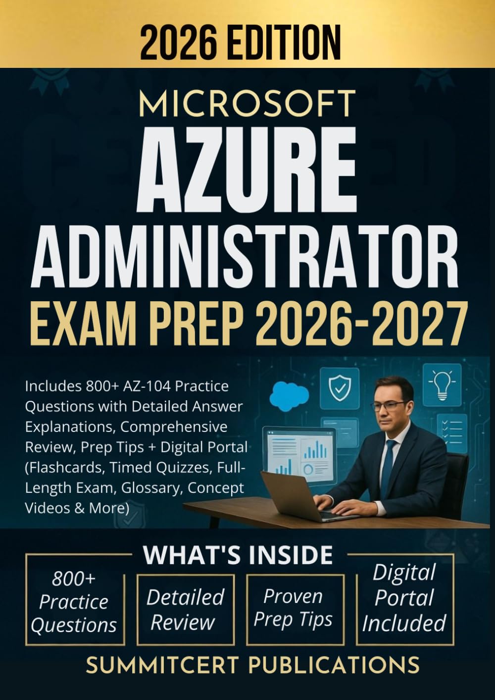 MICROSOFT AZURE ADMINISTRATOR EXAM PREP 2026-2027: Includes 800+ AZ-104 Practice Questions with Detailed Answer Explanations, Comprehensive Review, ... Exam, Glossary, Concept Videos & More)