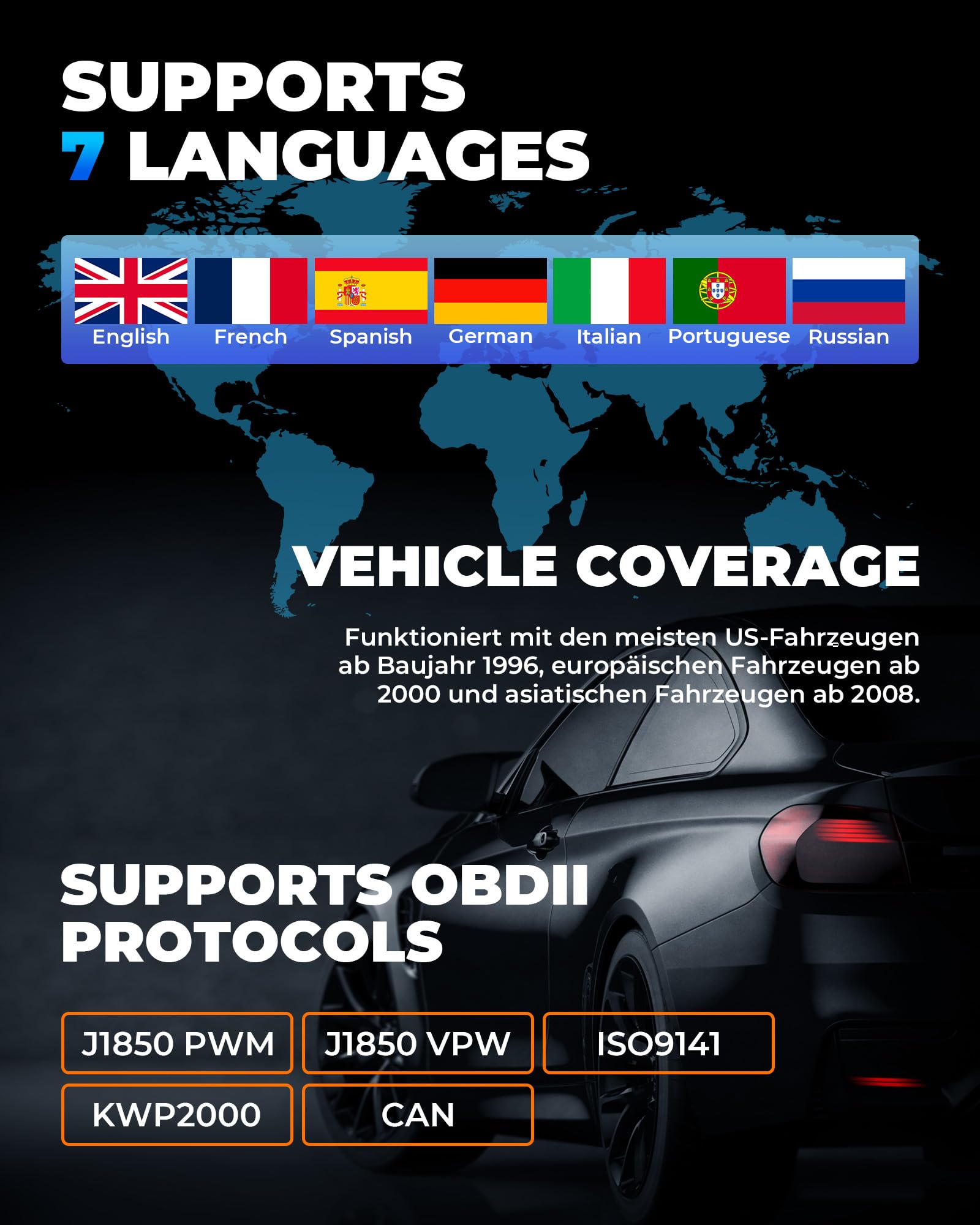 TOPDON AL400 OBD2 Diagnosegerät, 10 OBD2 Modi, One Touch I/M Bereitschaftstaste, 2,4 Zoll TFT Farbbildschirm, für EU Autos ab Baujahr 2000, lebenslange Updates