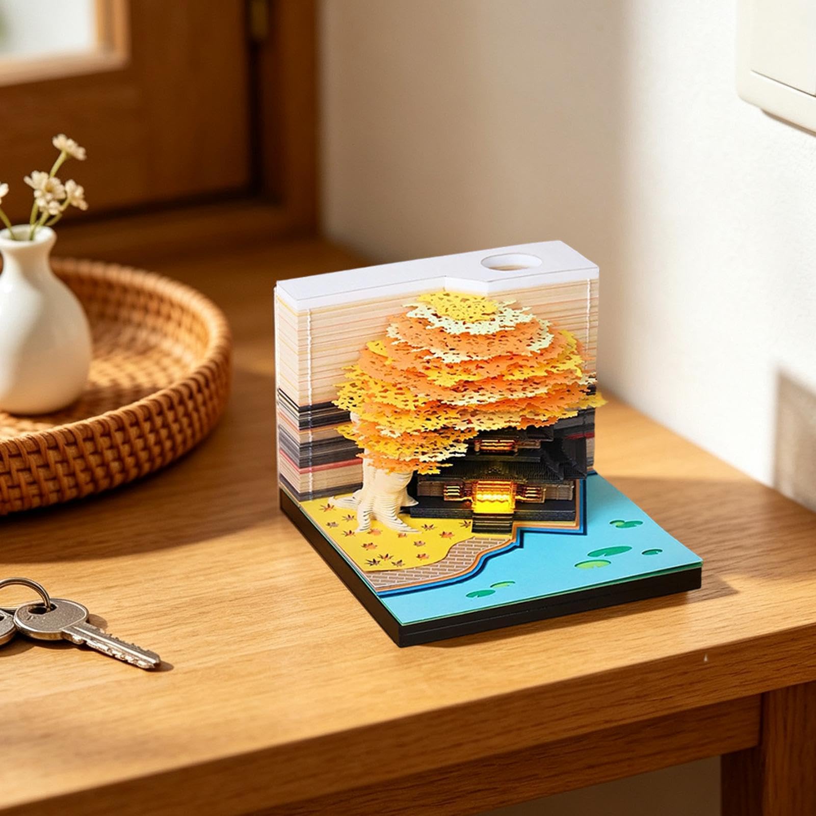 3D-Notizblock Desktop 3D-Schnitz-Zeitmesser-Notizblock 2027 | Interaktiver Kalenderdekor Für Bücherregal, Homeoffice, Schule, Studentenwohnheim, Wohnung, Schlafzimmer, Wohnzimmer
