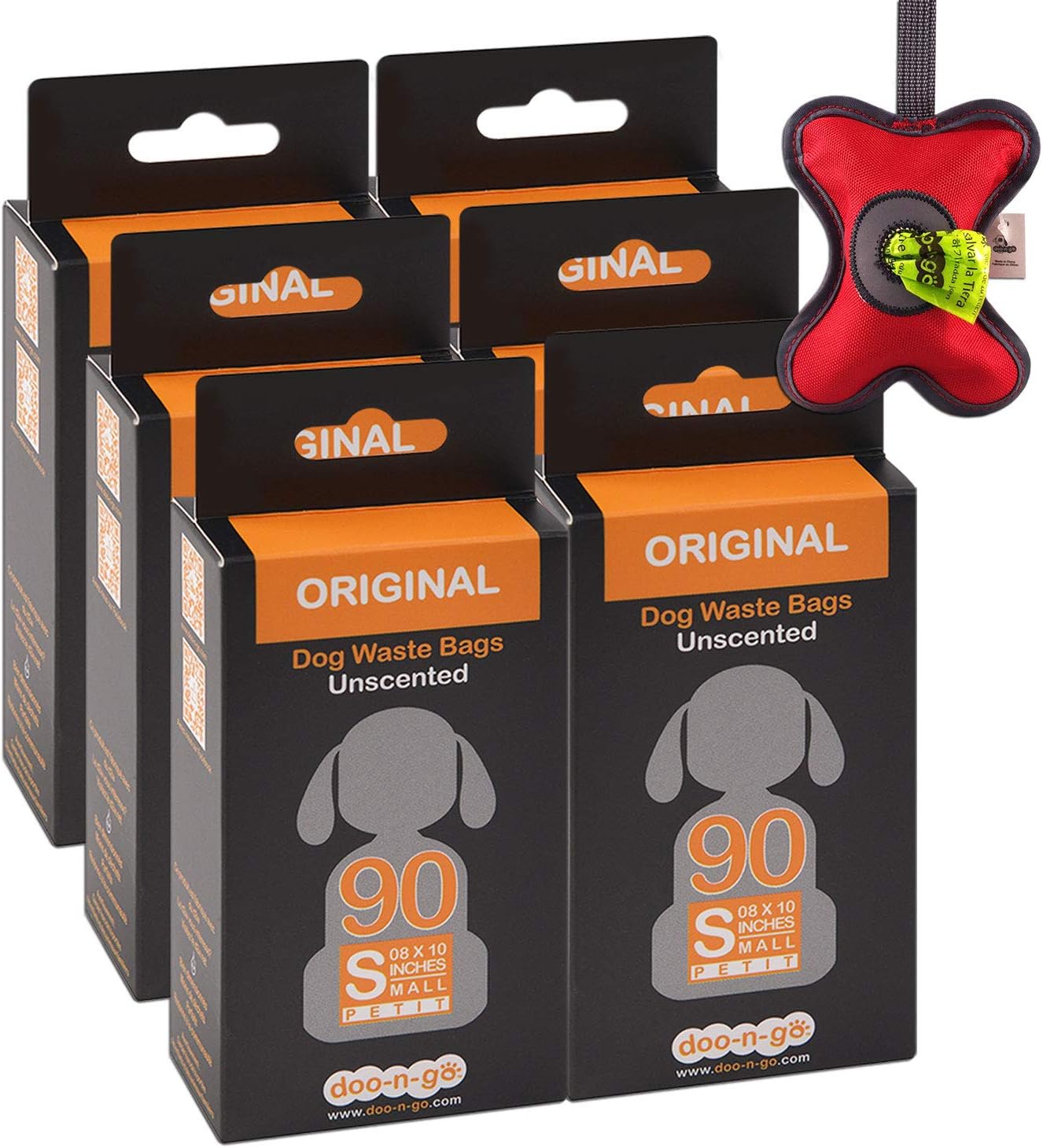 Doongo SMALL Dog Poop Bags, 540 bags PLUS a Leash Dispenser. Bags are ECOFRIENDLY, Strong and