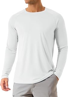 KINSWT Men's Sun Protection Shirts UPF 50+ Long Sleeve Swim Shirts UV SPF Quick Dry Lightweight Rash Guard