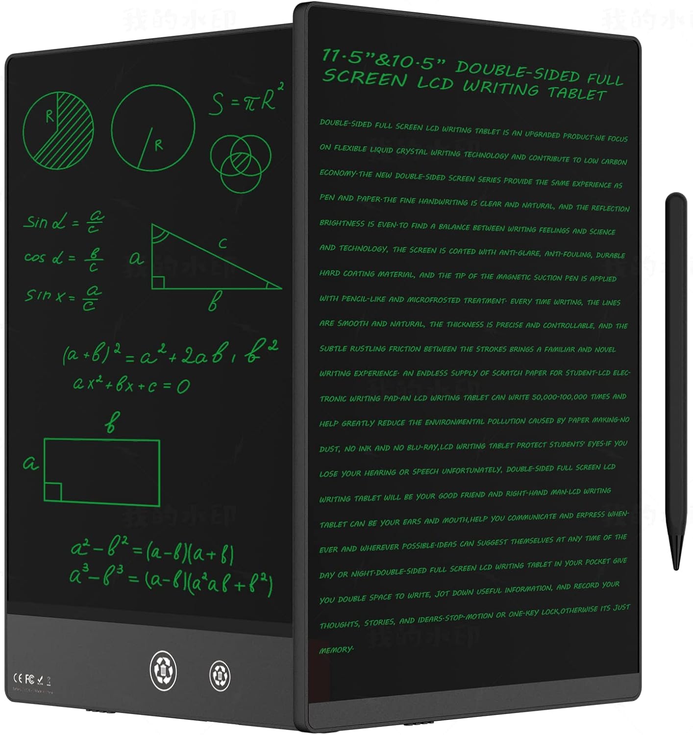 LCD Writing Tablet for Adults- 10.5? LCD Writing Tablet,Double-Sided Full Screen,Digital Notepad for School,Office,Home,Erasable,Reusable 11.5/10.5inch