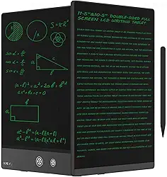 Tablet de escrita LCD para adultos - tablet de escrita LCD de 10,5 polegadas, tela cheia de dupla face, bloco de notas digital para escola, escritório, casa, apagável, reutilizável