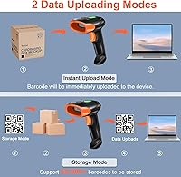 Vista 6 de KUIIYER Escáner de código de barras inalámbrico, escáneres de código de barras QR 1D 2D, lector de código de barras de mano con CMOS actualizado