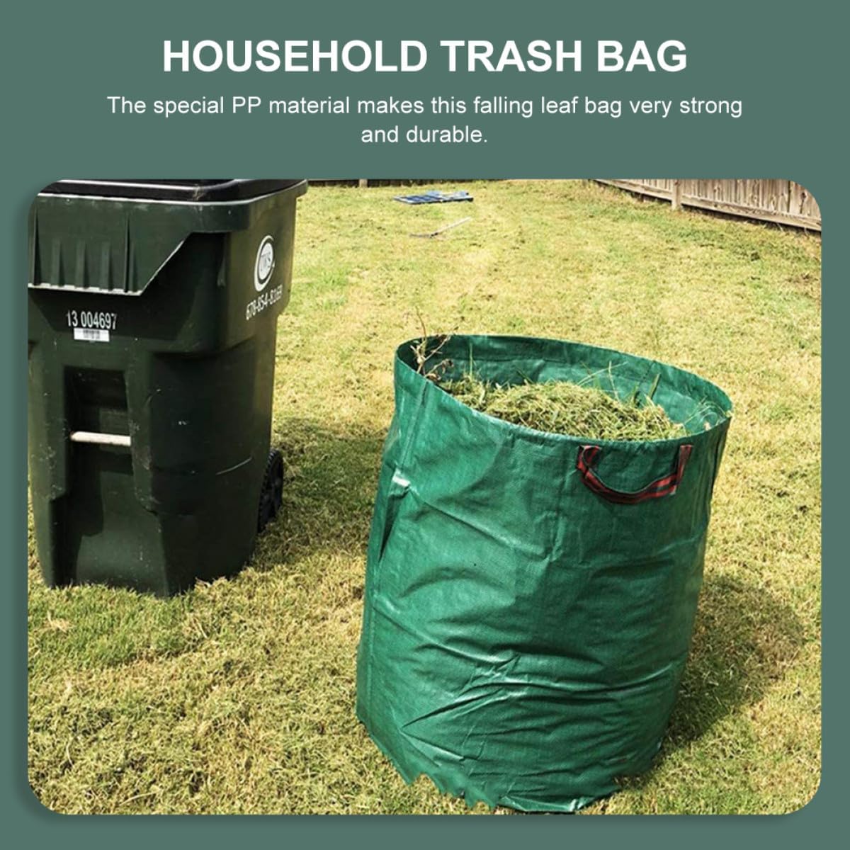 Reusable Garden Leaf Trash Bags for Yard Waste, 3pcs Folding Litter Storage Bags Stand, Heavy-duty Household Fallen Leaves Container for Lawn and Composting