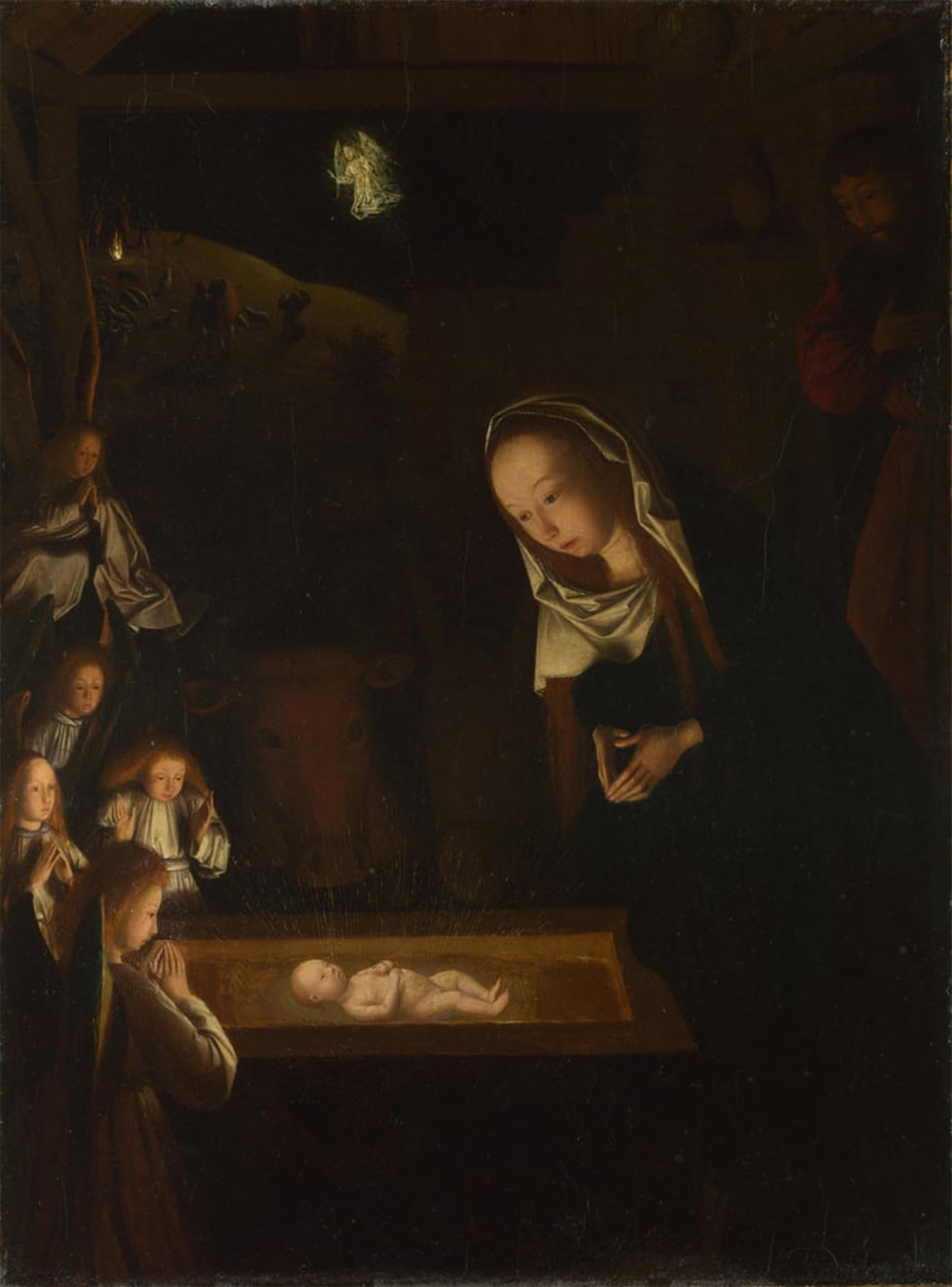 SERENDIPITP Vintage Picture Print on Canvas Wall Art Poster the Nativity At Night by Geertgen Tot Sint Jans Artwork Print Poster for Wall Decor 60x90cm