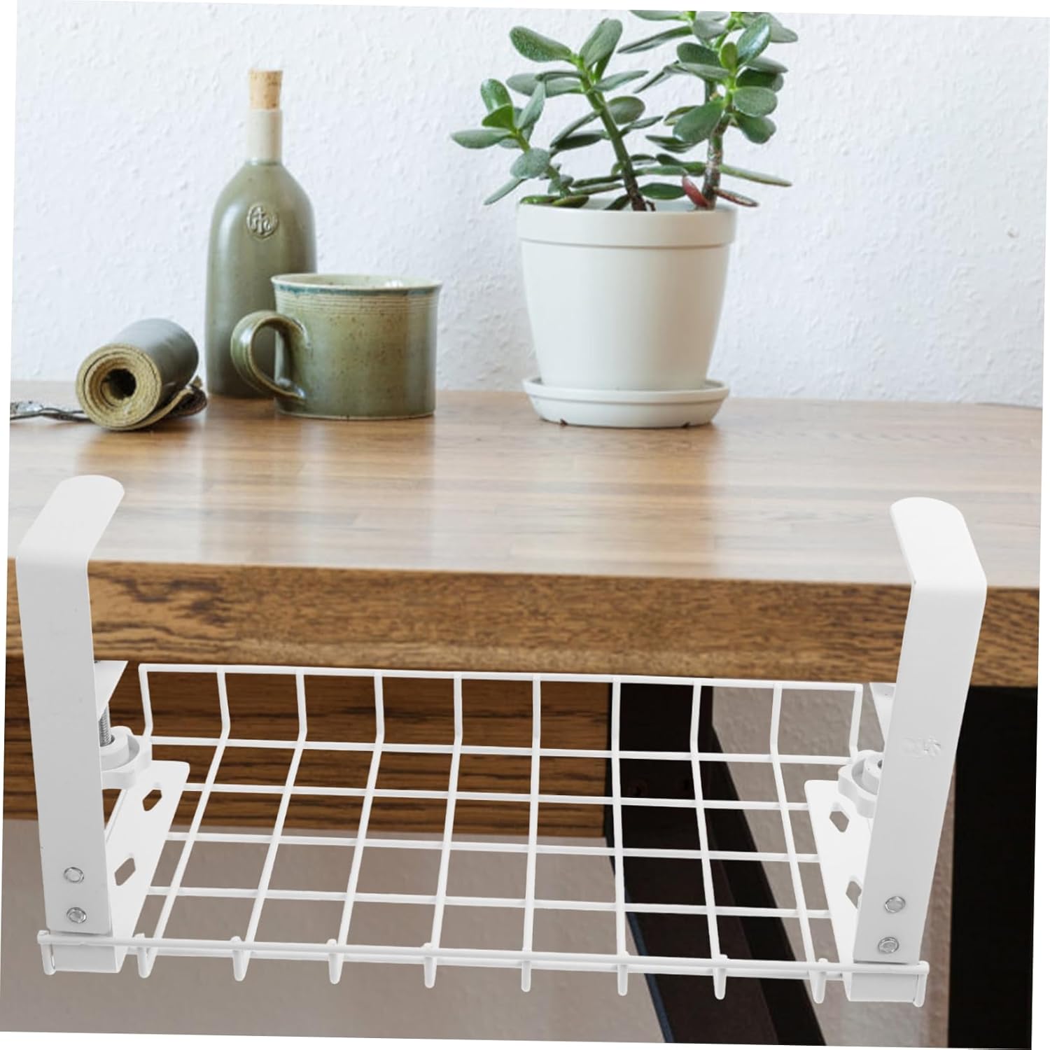 Desk Cable Tray Under Desk Wire Organizer No Drill Cord Storage Basket Office Accessory Wire Management Rack