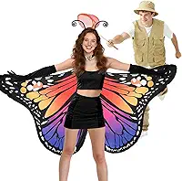 Fantasias de asas de borboleta para adultos - 5 peças, fantasias de Halloween para casais de dupla face, para mulheres, homens, para presentes de festa cosplay
