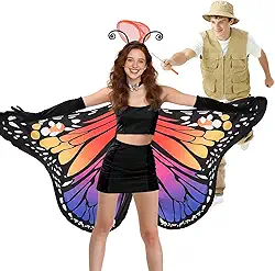 Fantasias de asas de borboleta para adultos - 5 peças, fantasias de Halloween para casais de dupla face, para mulheres, homens, para presentes de festa cosplay