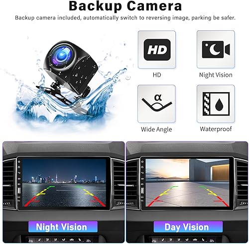 Miniatura 6 de SIXWIN Estéreo de coche con pantalla táctil DIN simple de 9 pulgadas con Carplay Android Auto Bluetooth, FMAM, Mirror Link, función EQ, cámara de