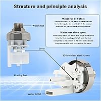 Vista 5 de Válvula de flotador de control de nivel de agua Válvula de bola flotante de acero inoxidable Válvula automática de control de nivel de agua 1/2 3/4