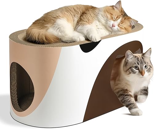 Salón rascador para gatos grandes, casa rascador de cartón corrugado para gatos con agujero, cama grande para rascar, almohadilla rascador para