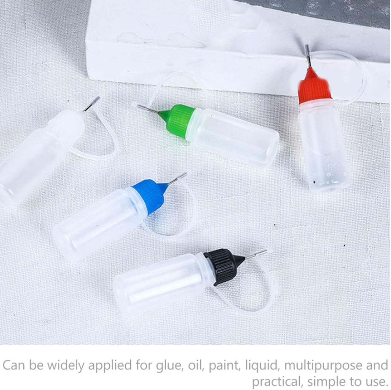 20pcs 30ml Refillable Needle Tip Squeeze Bottles with Lids, Semi- Plastic Glue Applicator Bottles for Precise Dispensing, Paint, Craft, and Industrial Use Random Color