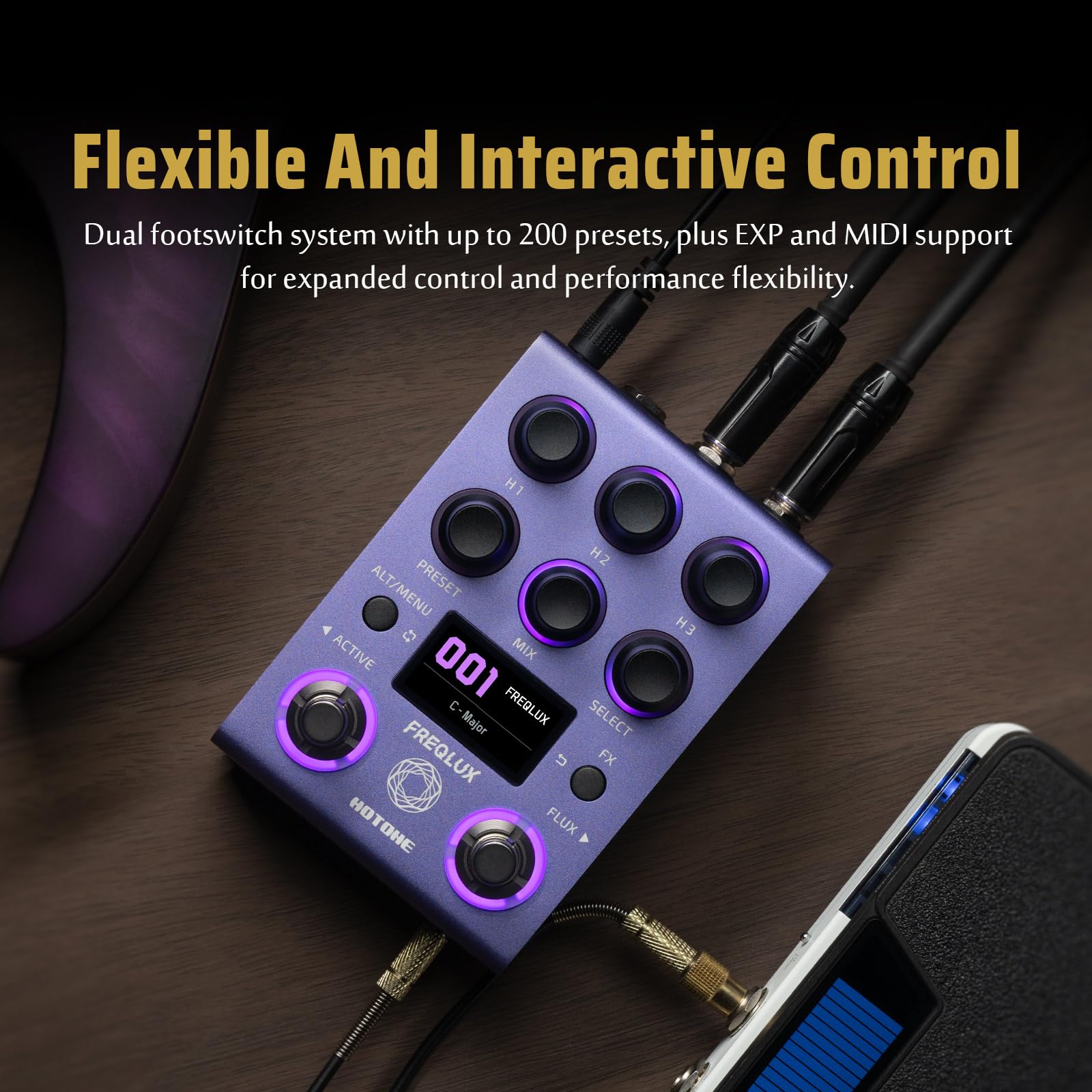HOTONE Profesjonalny cyfrowy polifoniczny pitch shifter i inteligentny harmonizatora, 32-bitowy High Fidelity DSP, MIDI/EXP, 300 presetów Freqlux NP-200