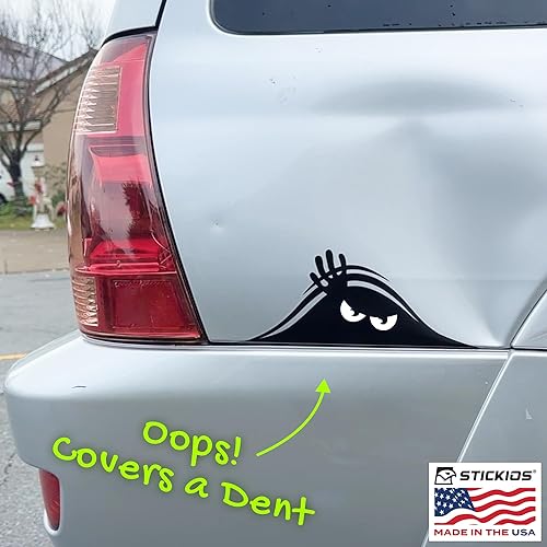 Miniatura 4 de Stickios Peekaboo - Calcomanía para automóvil, camión, carritos de golf, ventanas de vehículos, abolladuras y arañazos, calcomanía de vinilo grande