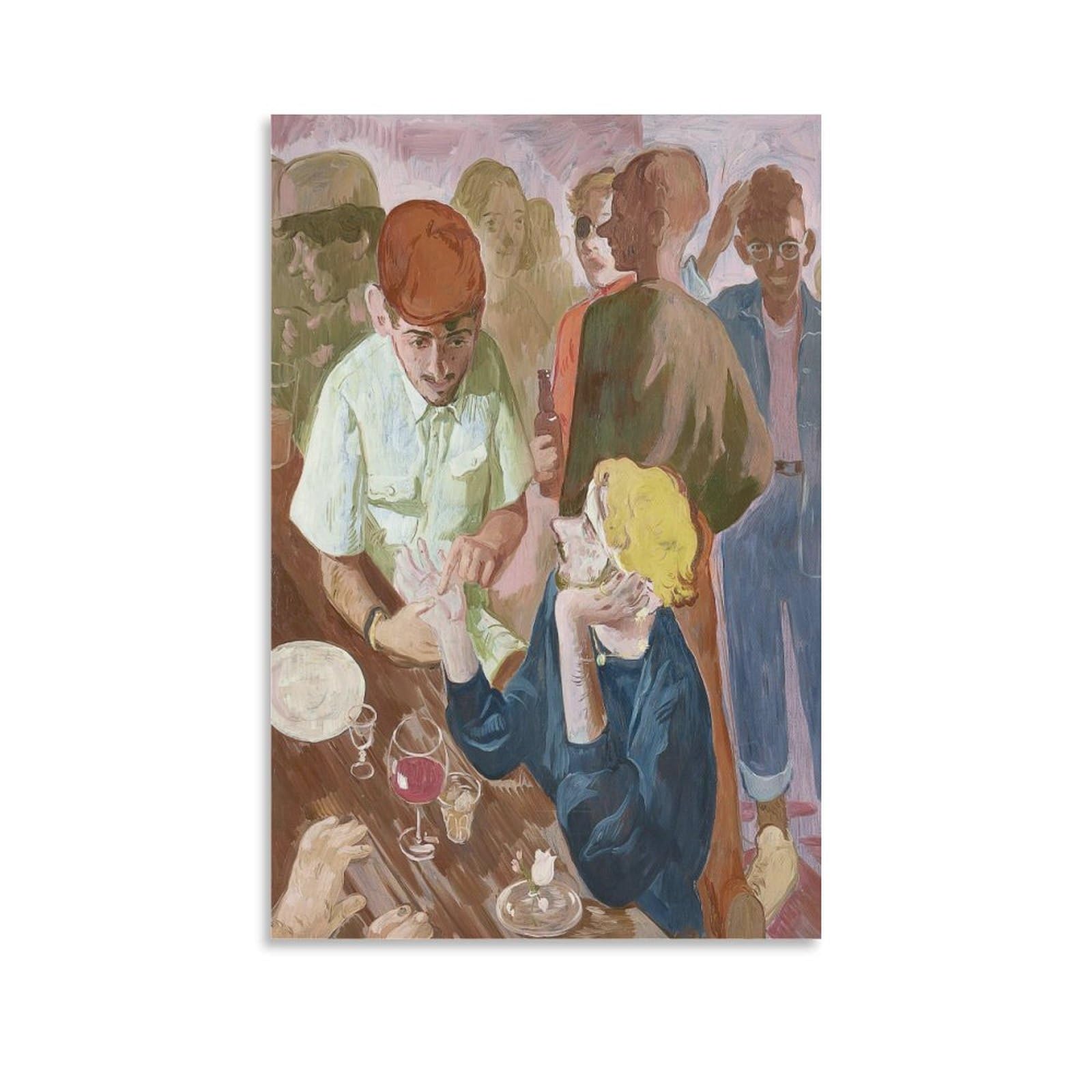 GRBYUNS Artist Salman Toor Classical Abstraction Poster Canvas Wall Art Posters For Room Aesthetic And Decor 5Canvas Painting Wall Art Poster for Bedroom Living Room Decor08x12inch(20x30cm)